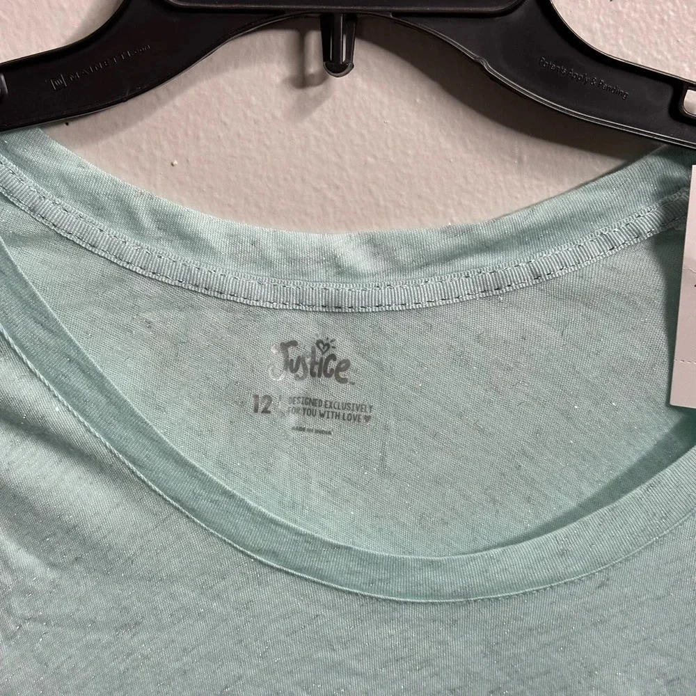 Justice Kids Girls Blue Long Sleeve‎ Blouse Size 12.